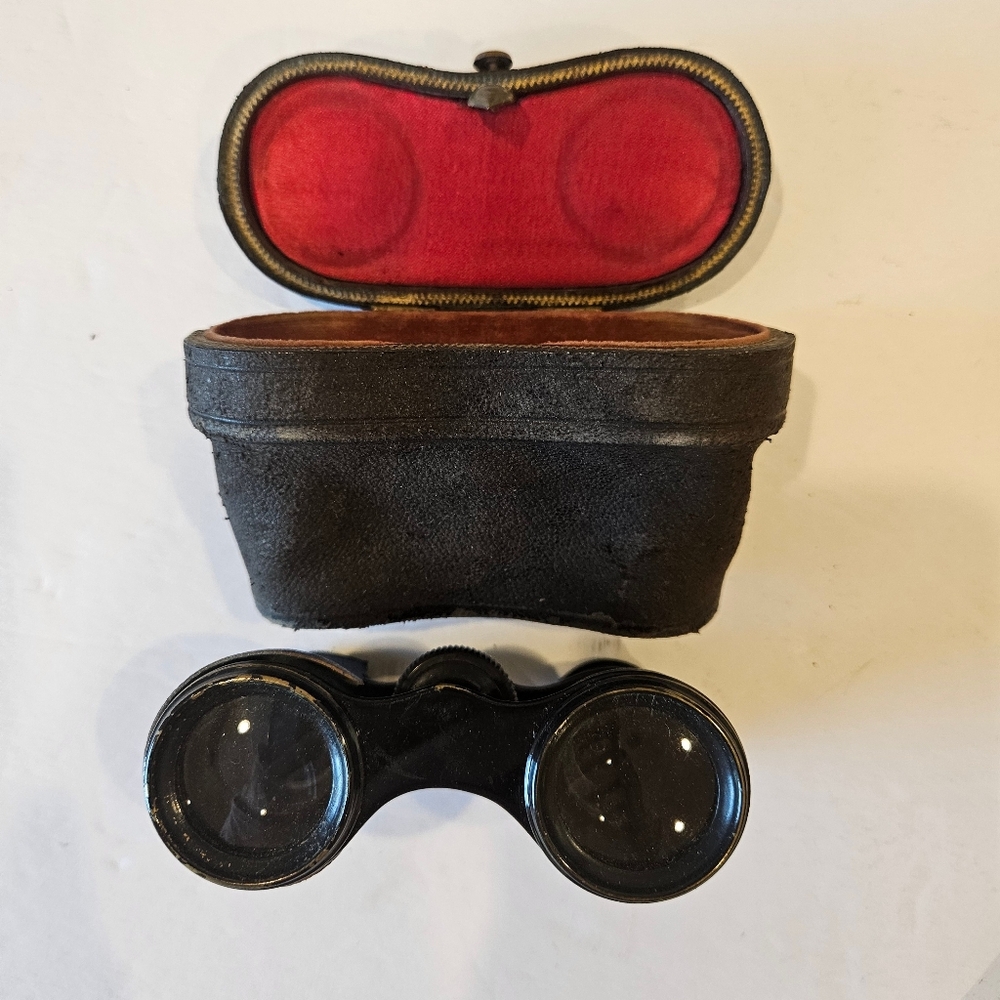 Vintage Lemaire Fabt French Opera Glasses with Leather Case